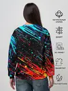 Женский свитшот / Cyberpunk 2077 Цветные брызги.