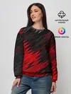 Женский свитшот / ЧЁРНО КРАСНЫЕ КРАСКИ | RED BLACK STRIPES
