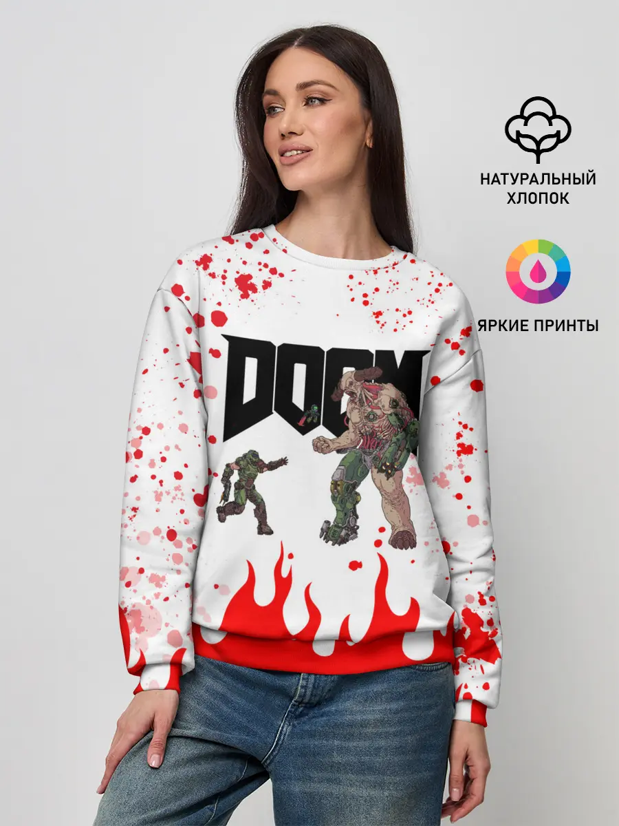 Женский свитшот / Doomguy vs Cyberdemon