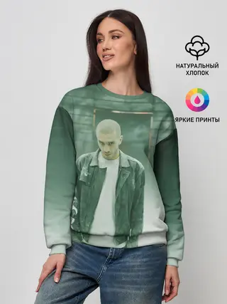 Женский свитшот / Хаски в комнате