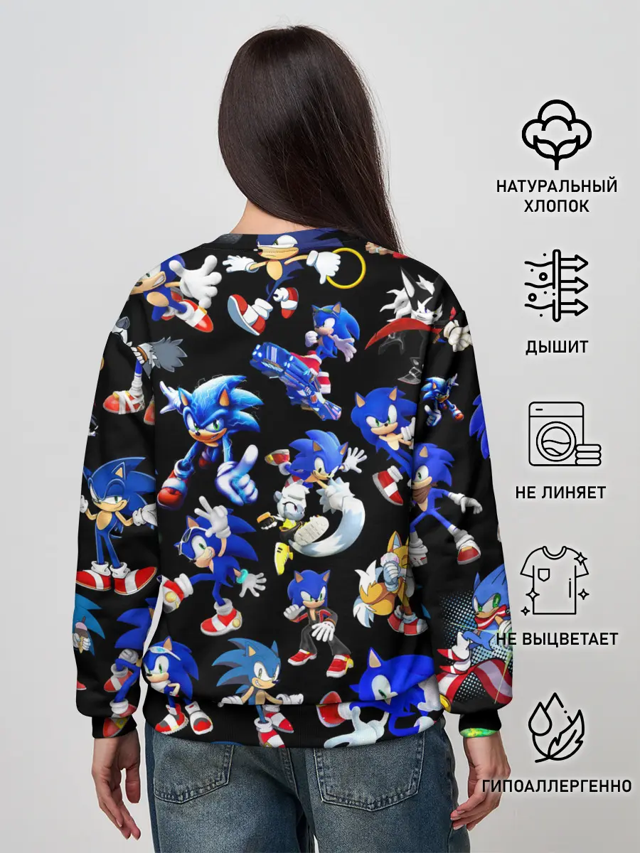 Женский свитшот / SONIC PATTERN HERO | СОННИК