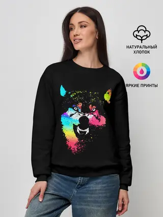 Женский свитшот / Неоновый свирепый волк