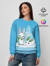 Женский свитшот / Let it snow. Зайчик и снежок