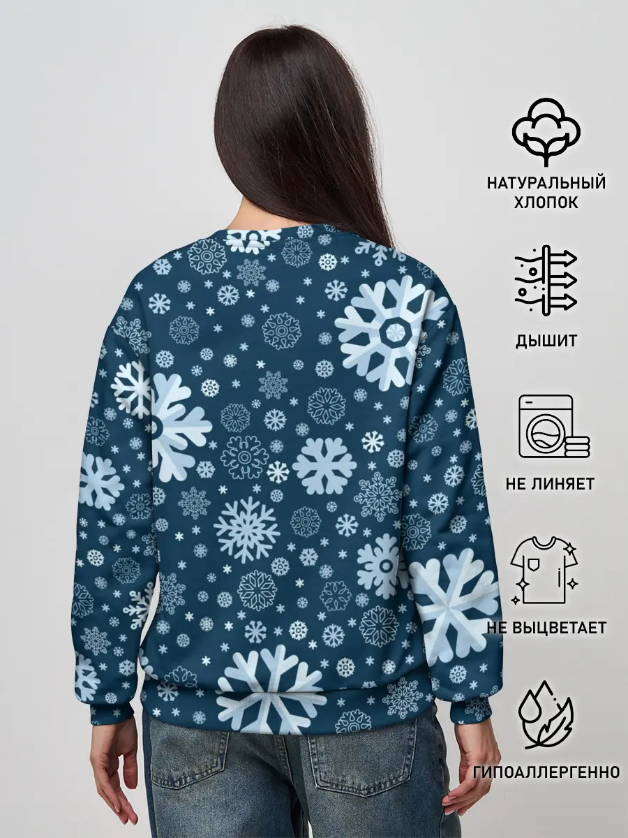 Женский свитшот / Новогодние снежинки, новый год