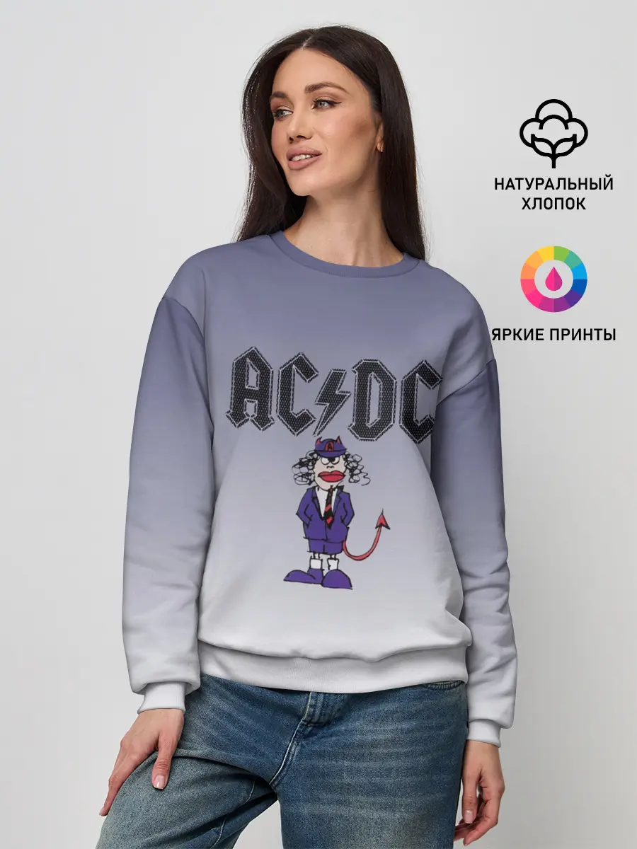 Женский свитшот / Ангус Янг чертик AC/DC