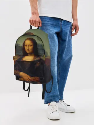 Рюкзак джинсовый / Леонардо да Винчи - Мона Лиза