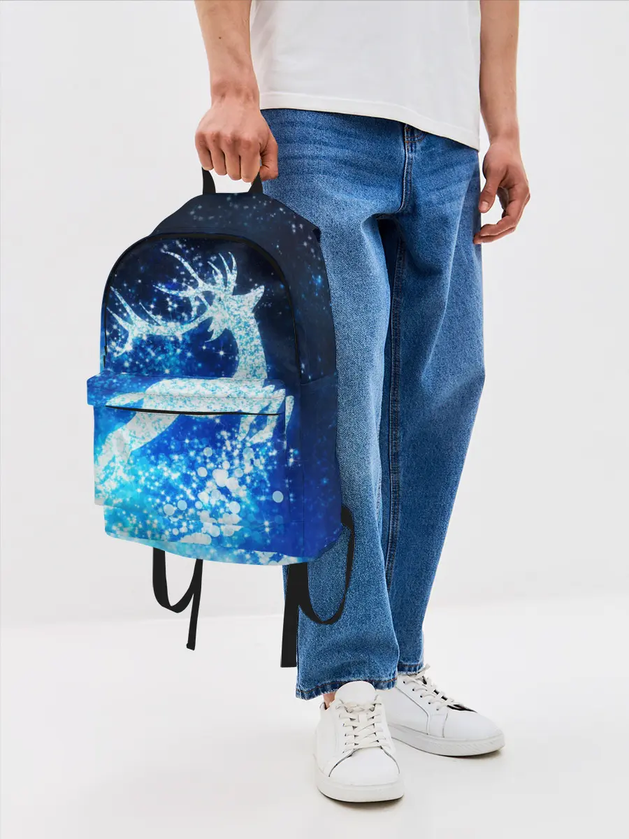 Рюкзак джинсовый / Новогодний олень