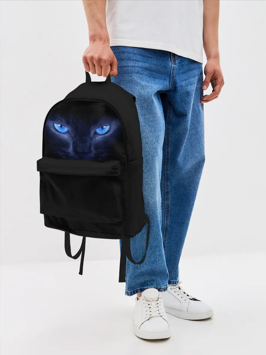 Рюкзак джинсовый / Кошка с голубыми глазами