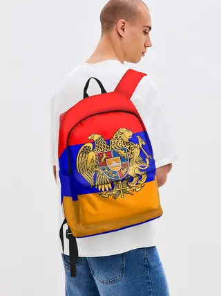 Рюкзак джинсовый / Герб и флаг Армении