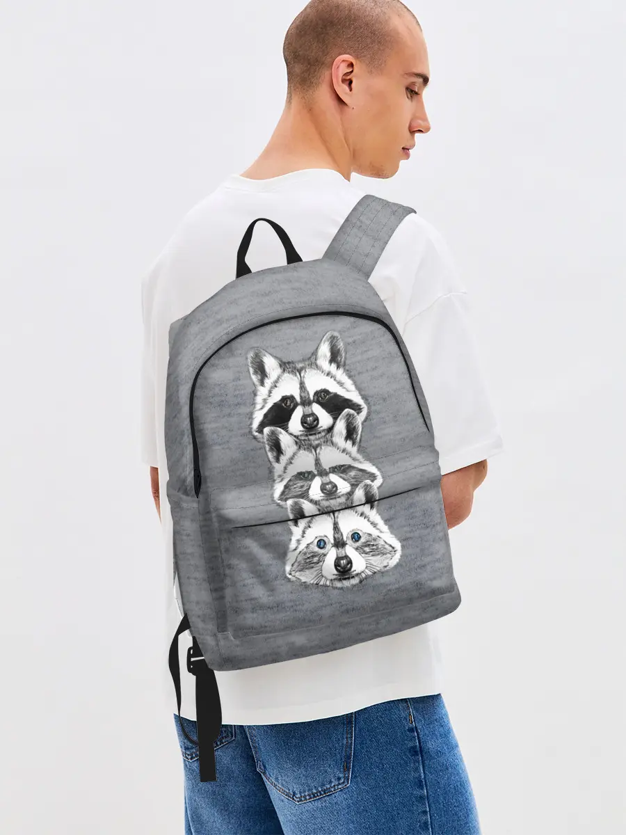 Рюкзак джинсовый / Еноты