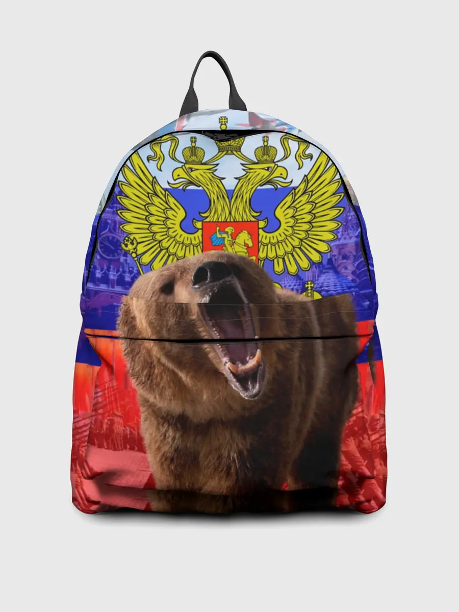 Рюкзак джинсовый / Русский медведь и герб