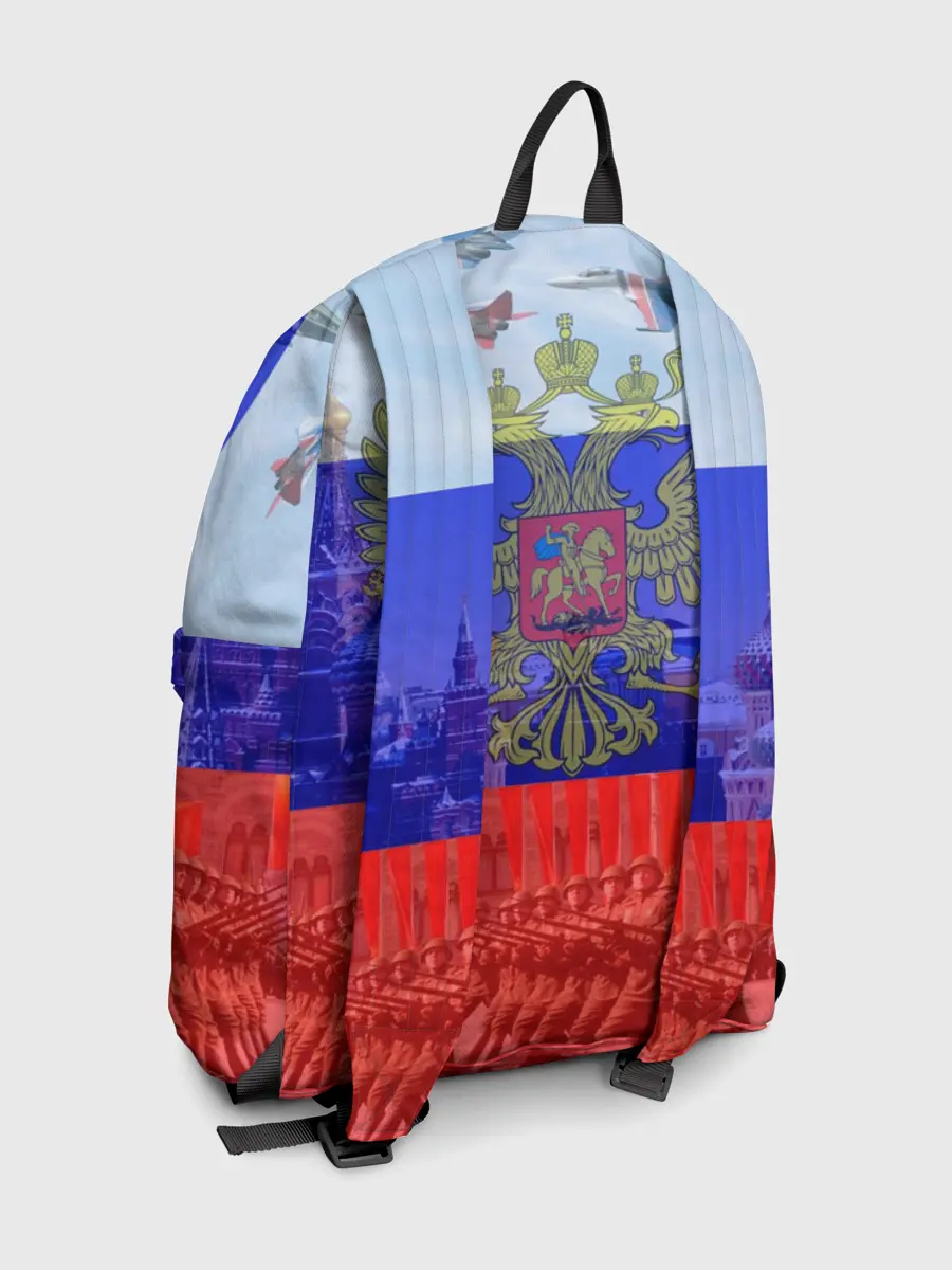 Рюкзак джинсовый / Русский медведь и герб