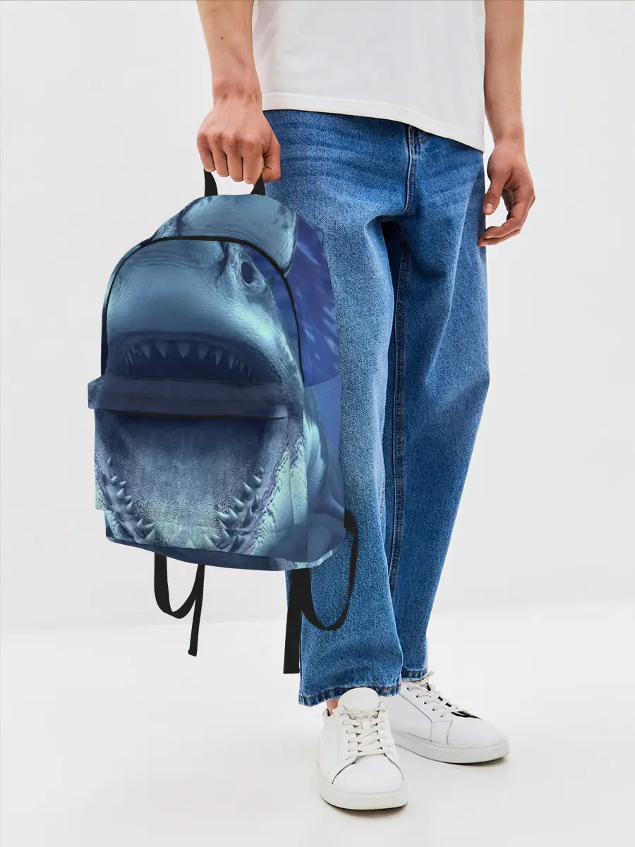 Рюкзак джинсовый / Белая акула