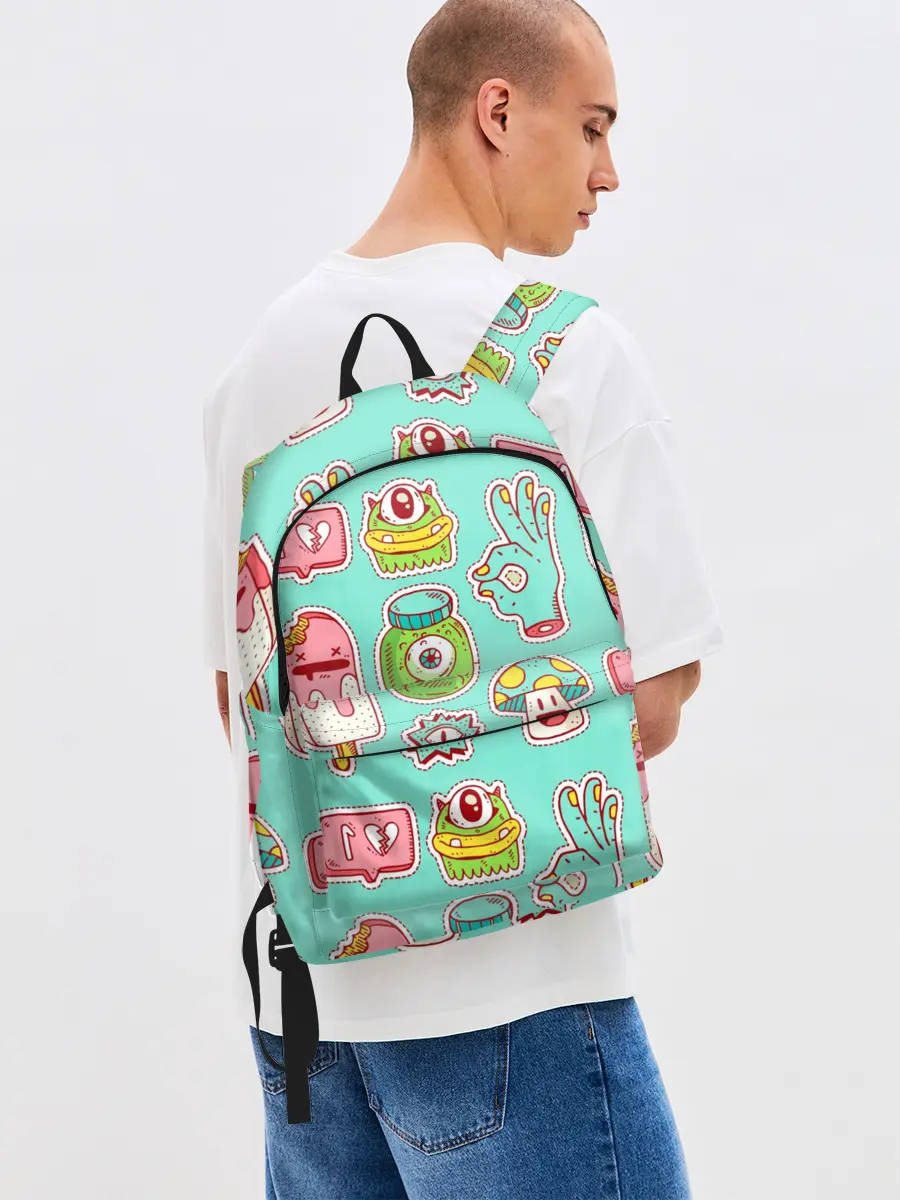 Рюкзак джинсовый / Яркие монстрики