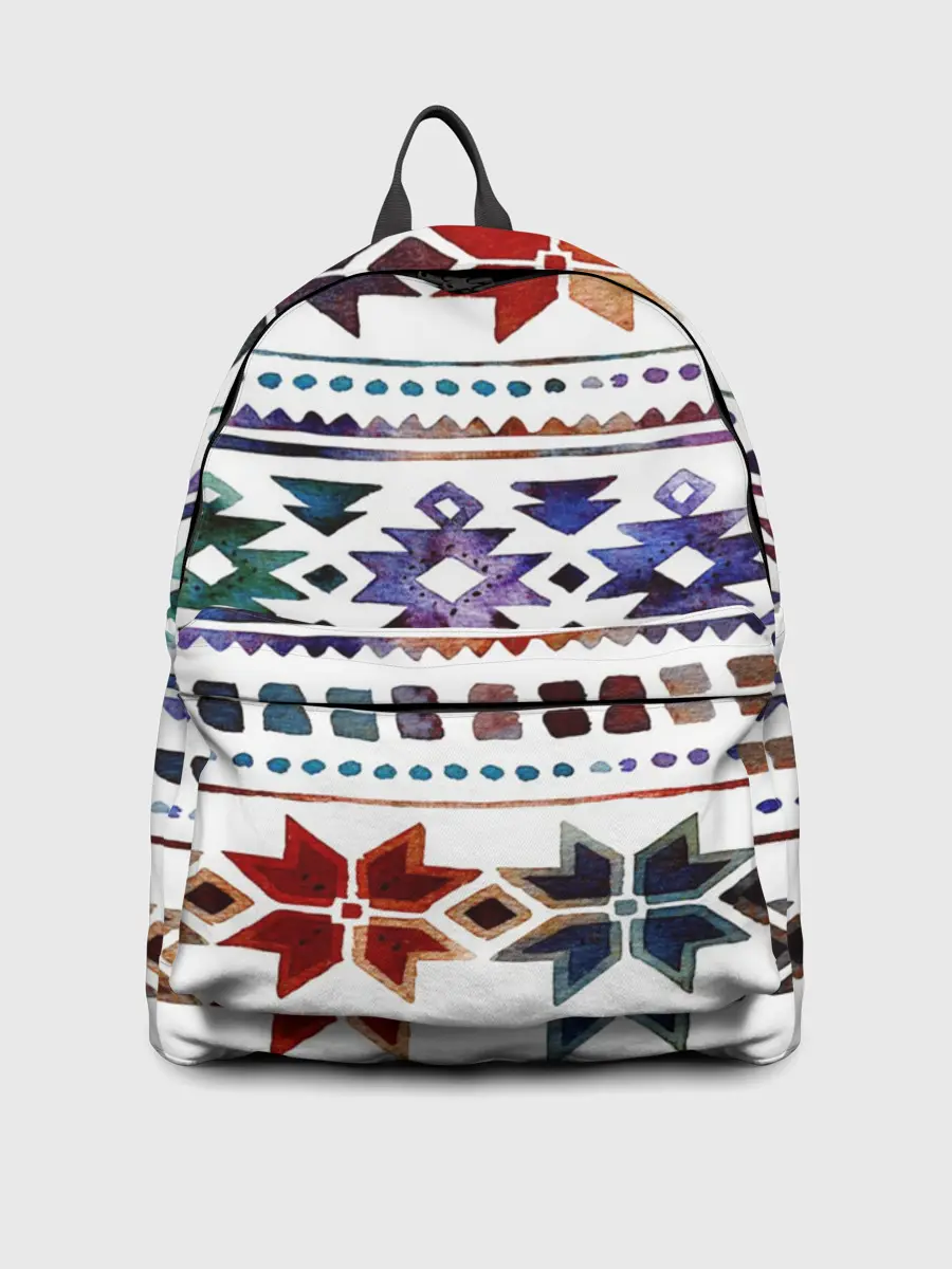 Рюкзак джинсовый / Снежинки акварель