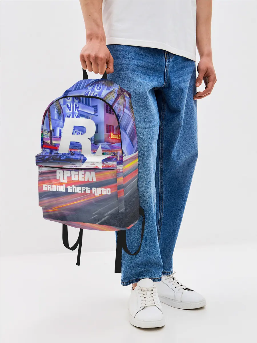 Рюкзак джинсовый / Артём в стиле GTA