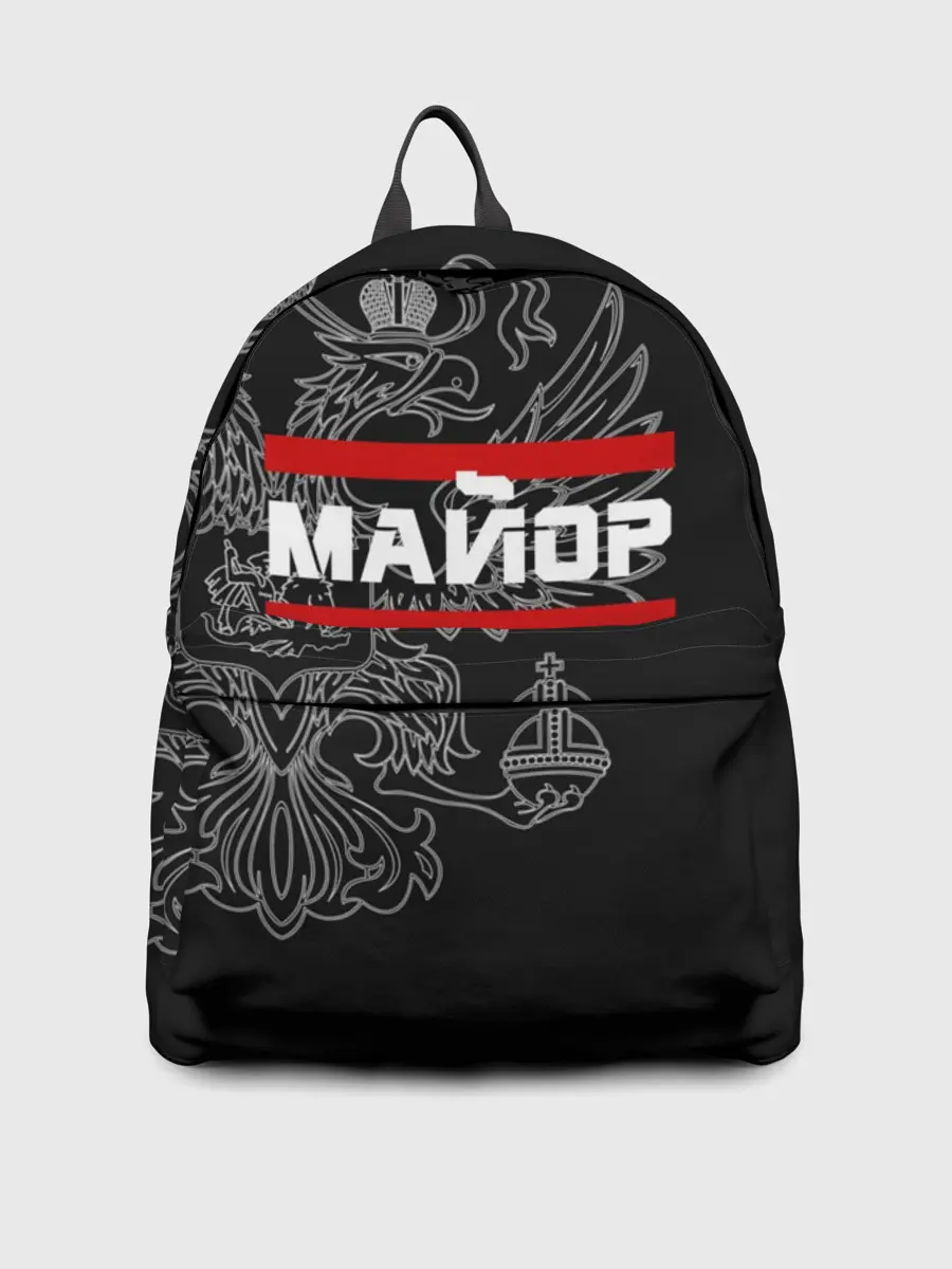 Рюкзак джинсовый / Майор, белый герб РФ