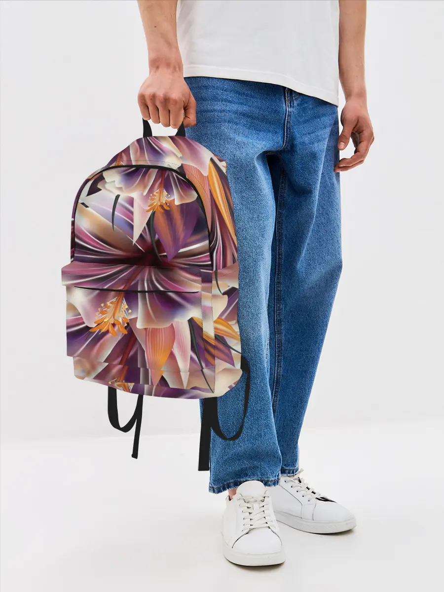 Рюкзак джинсовый / Необычный цветок