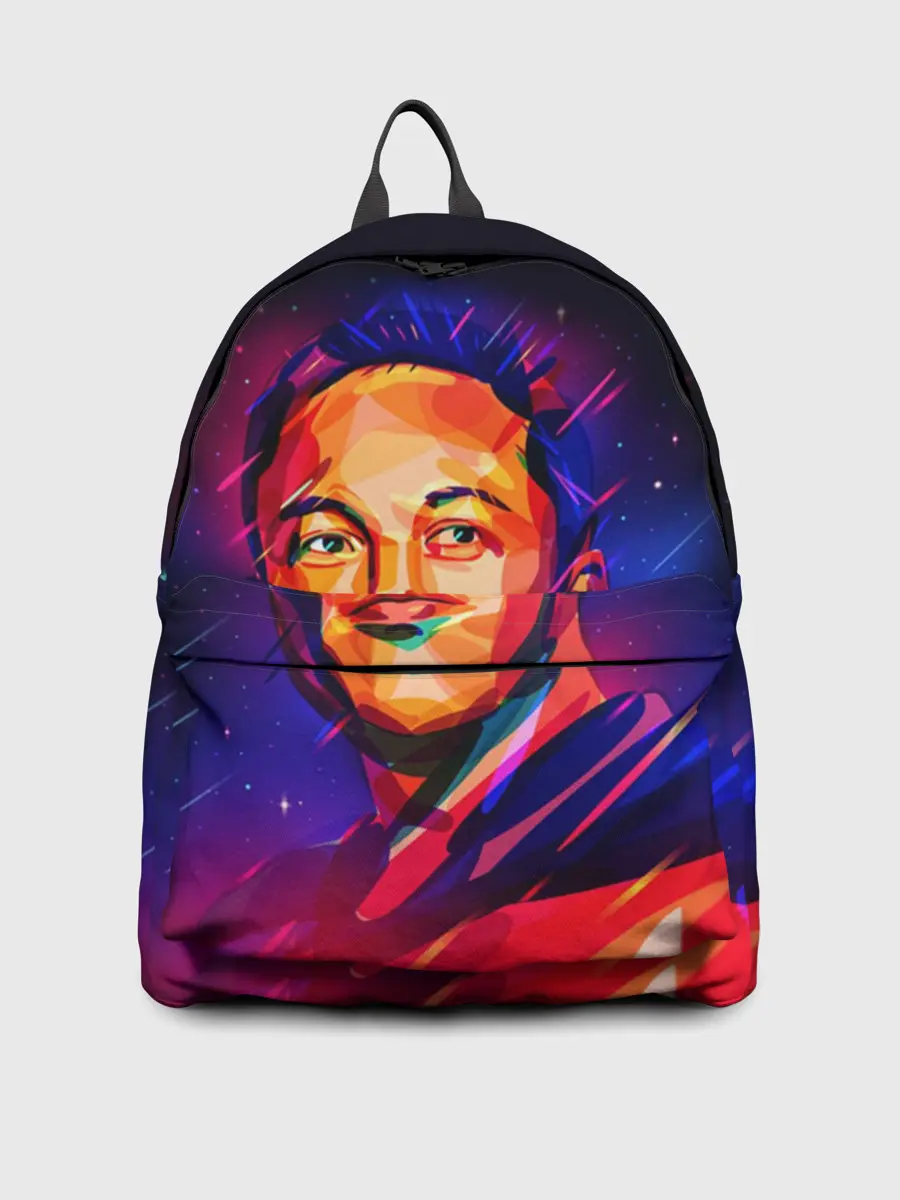 Рюкзак джинсовый / Яркий Илон Маск