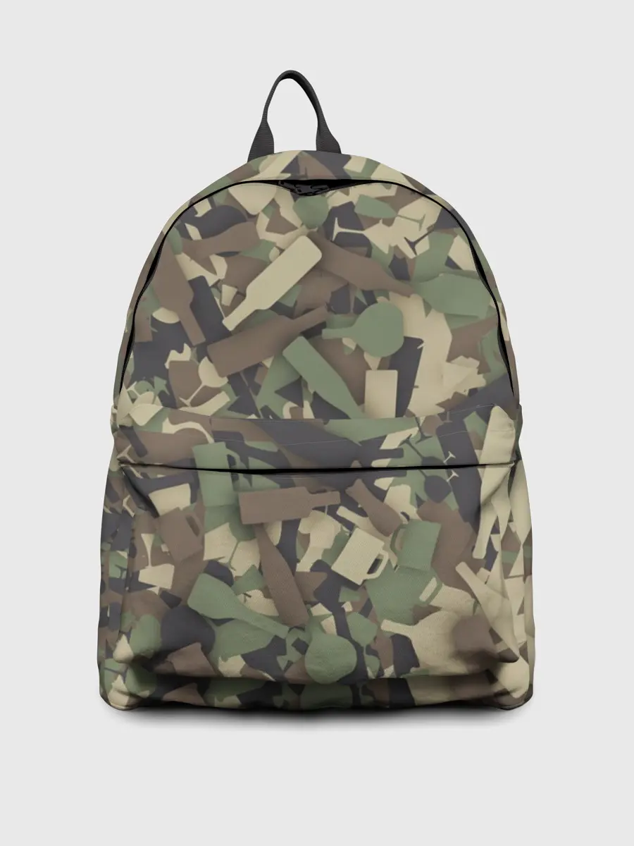 Рюкзак джинсовый / Лесной камуфляж с бутылками