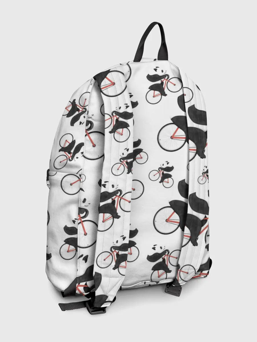 Рюкзак джинсовый / Панды На Велосипеде