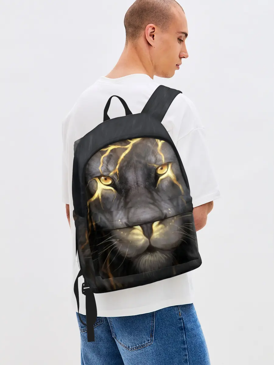 Рюкзак джинсовый / Лев с молнией