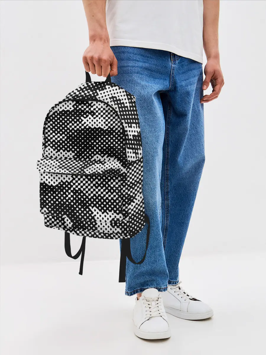 Рюкзак джинсовый / Черный камуфляж