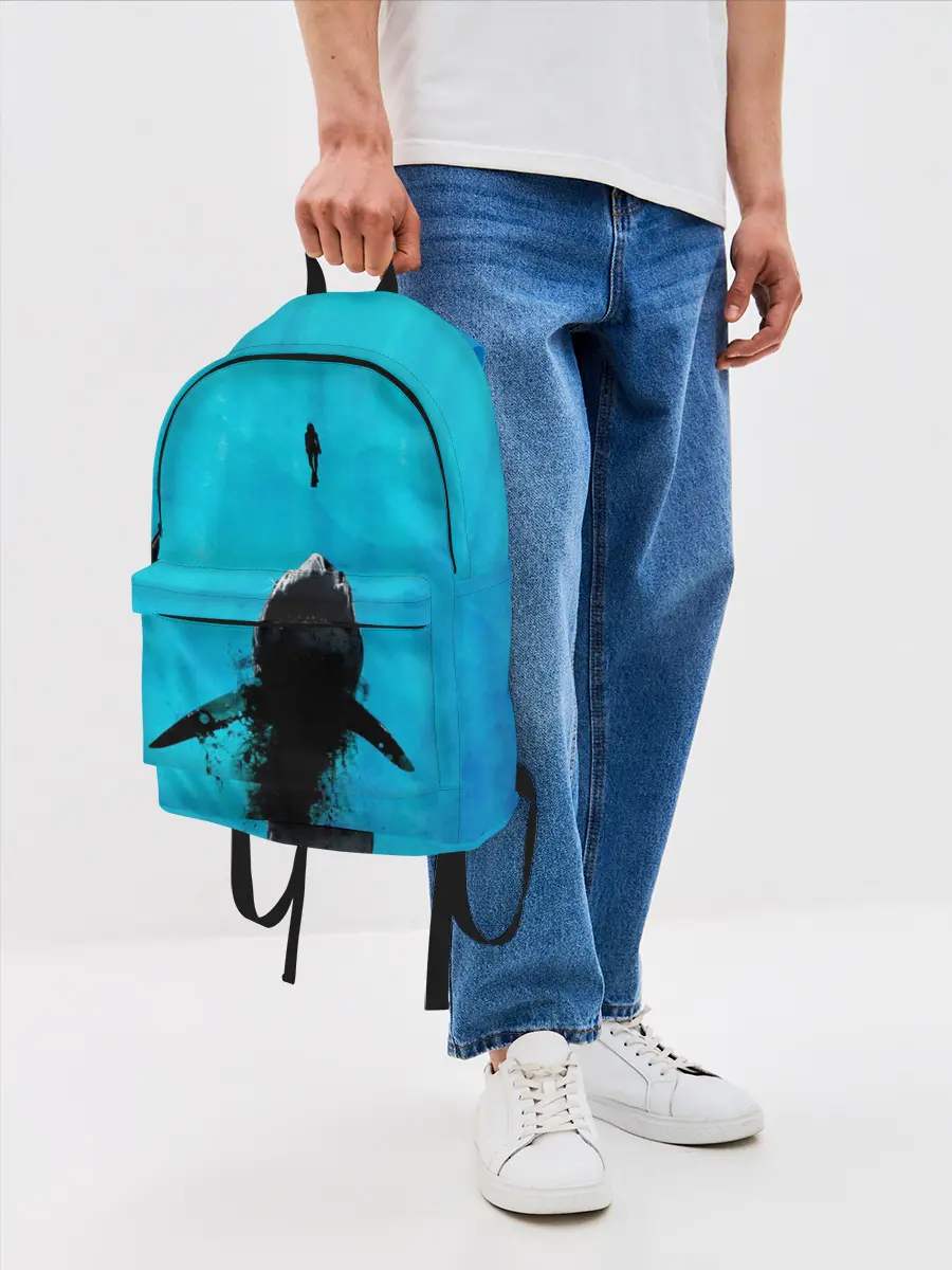 Рюкзак джинсовый / Акула на охоте