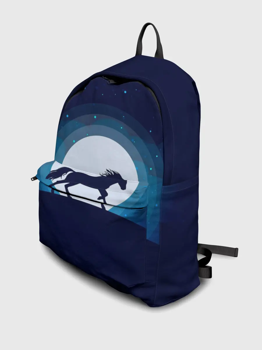 Рюкзак джинсовый / Лошадь под луной