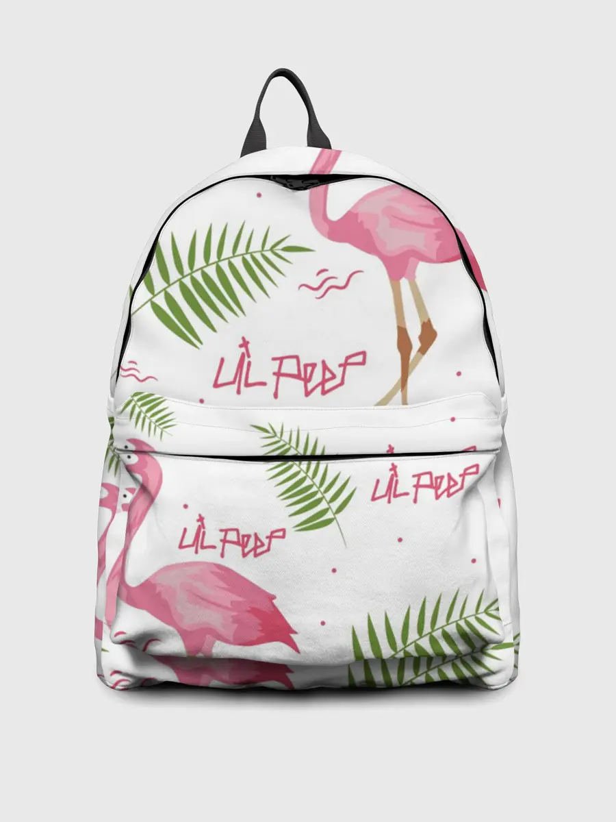 Рюкзак джинсовый / Lil Peep pink flamingo