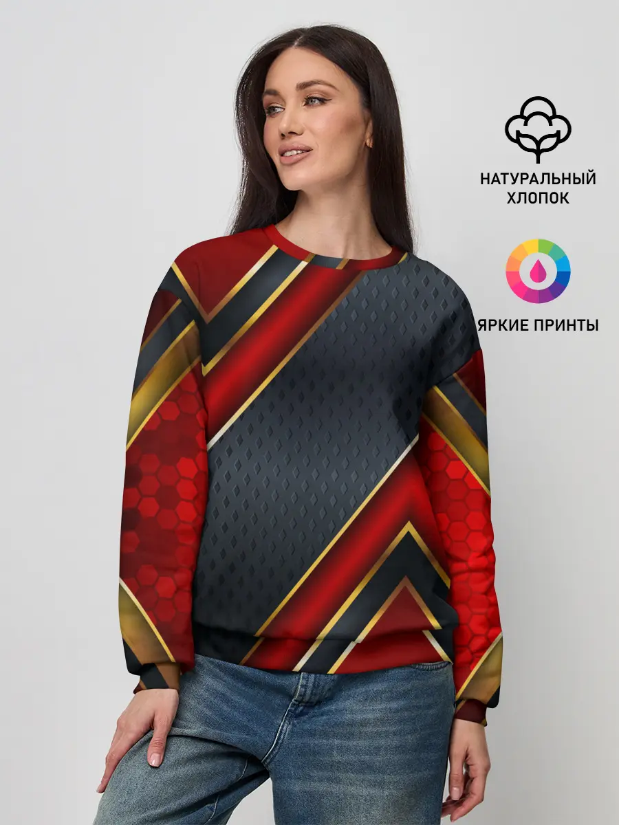 Женский свитшот / Black & Red 3D
