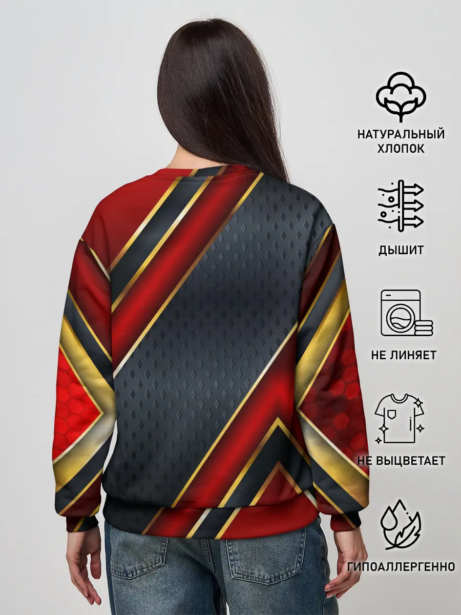 Женский свитшот / Black & Red 3D