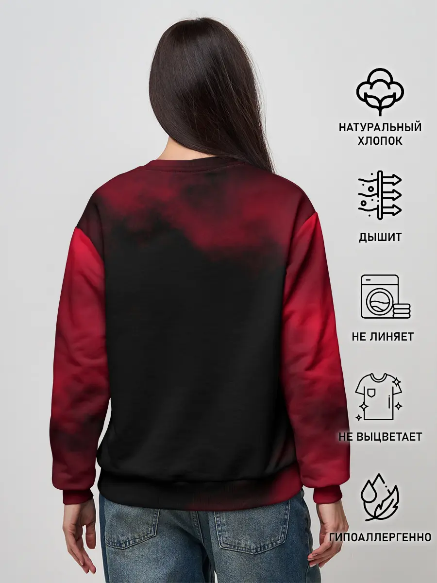 Женский свитшот / Черные быки демонические глаза