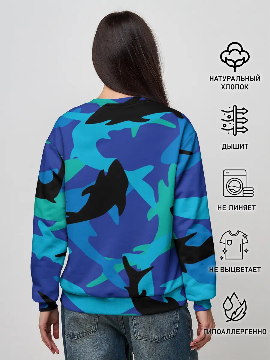 Женский свитшот / Акулы паттерн