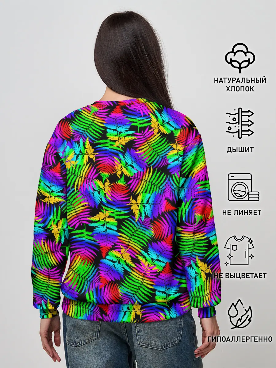 Женский свитшот / Неоновый папоротник
