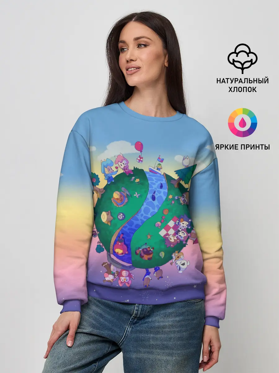 Женский свитшот / Animal crossing world