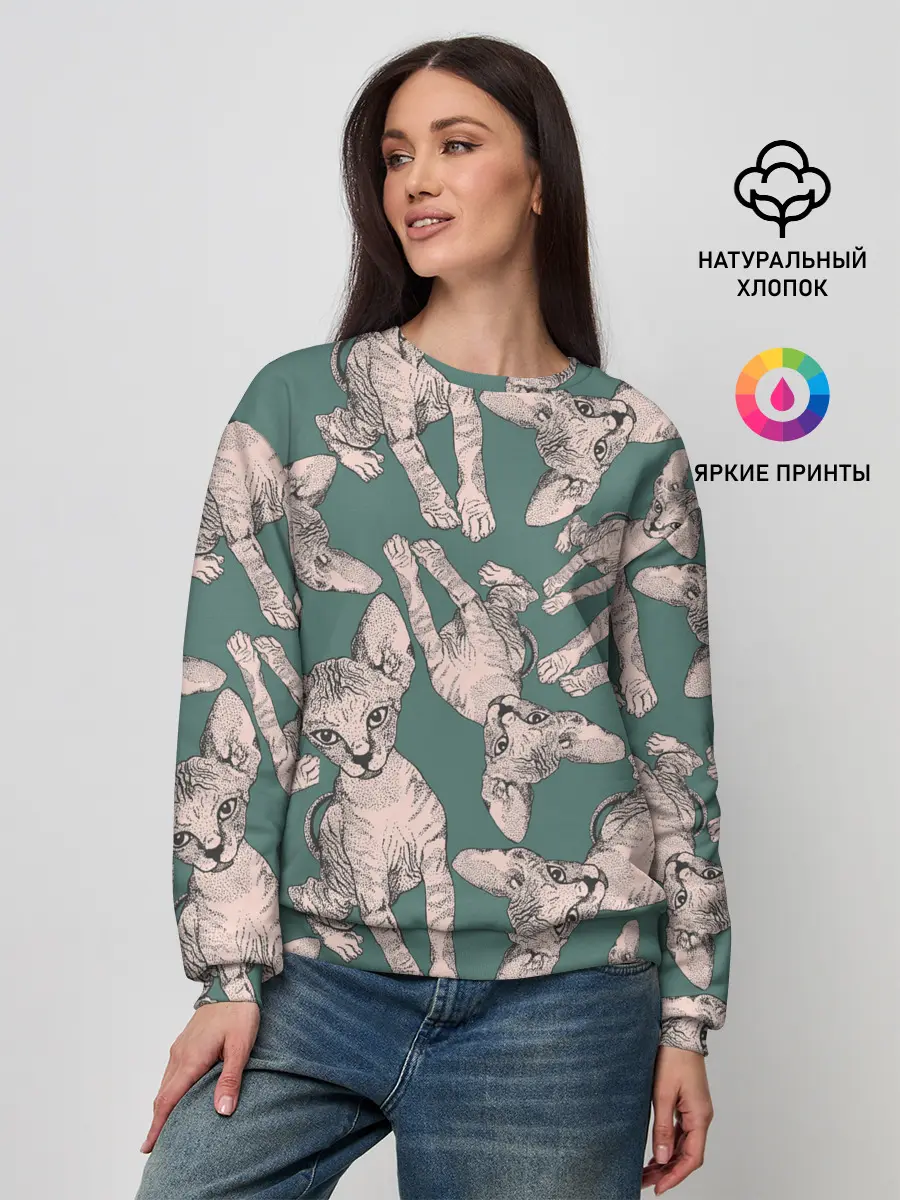 Женский свитшот / Котёнок сфинкса