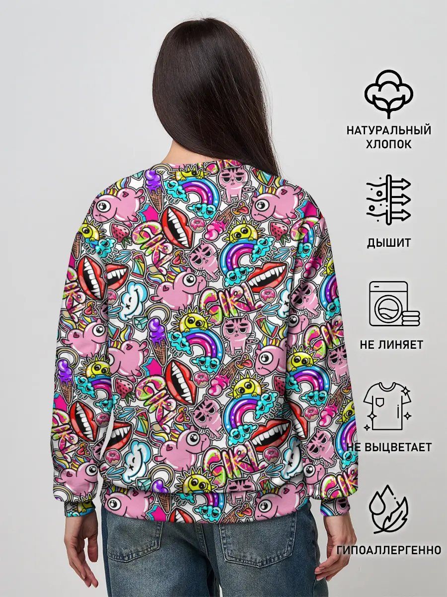 Женский свитшот / сумасшедший стикербомб