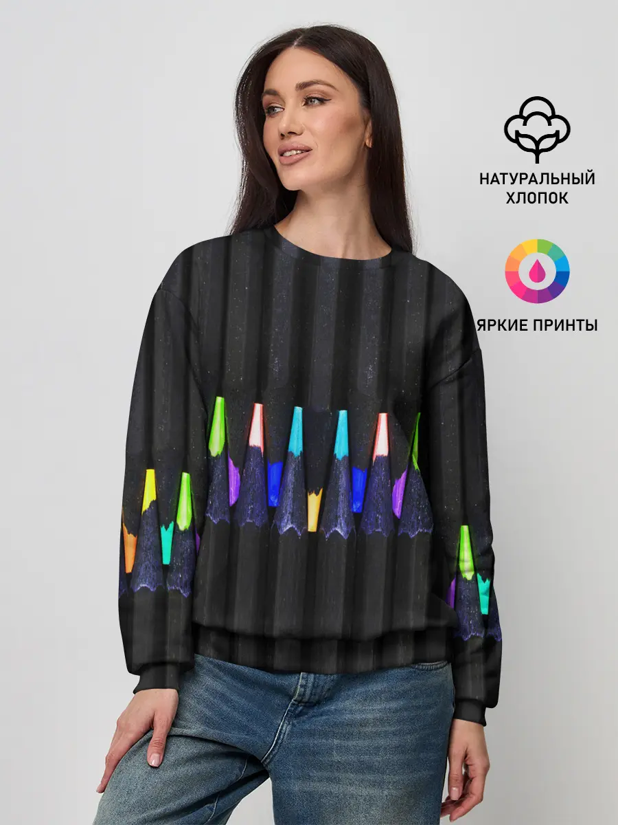 Женский свитшот / Цветные Карандаши