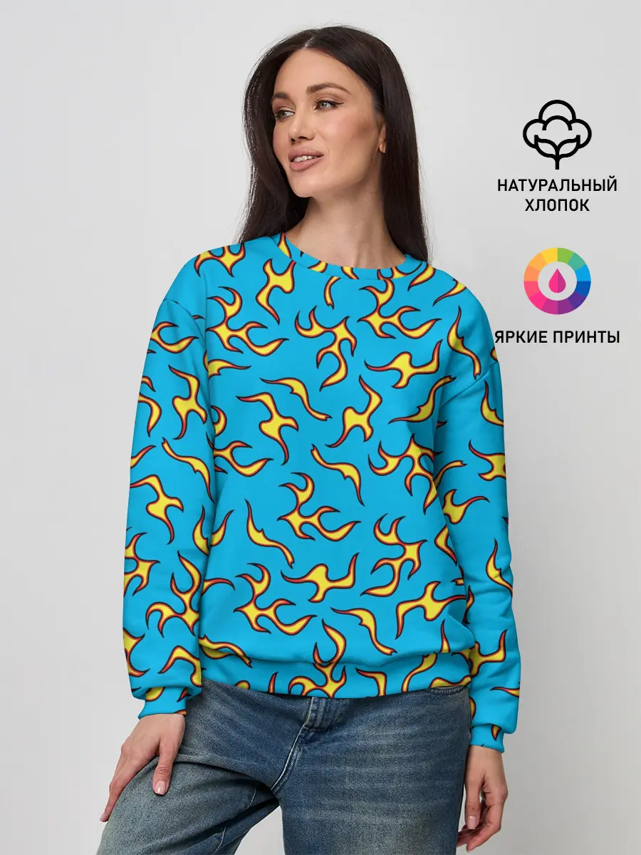 Женский свитшот / ОГОНЬ / УЗОР / FIRE