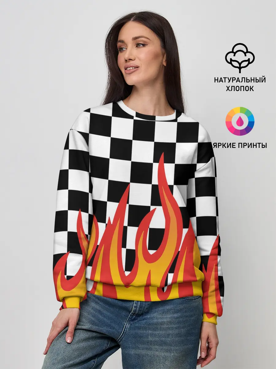 Женский свитшот / ОГОНЬ / УЗОР / PATTERN