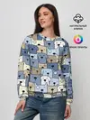 Женский свитшот / Собачки рисунок паттерном