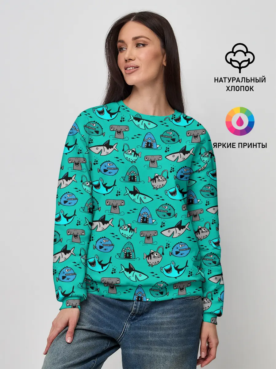 Женский свитшот / Морские рыбки