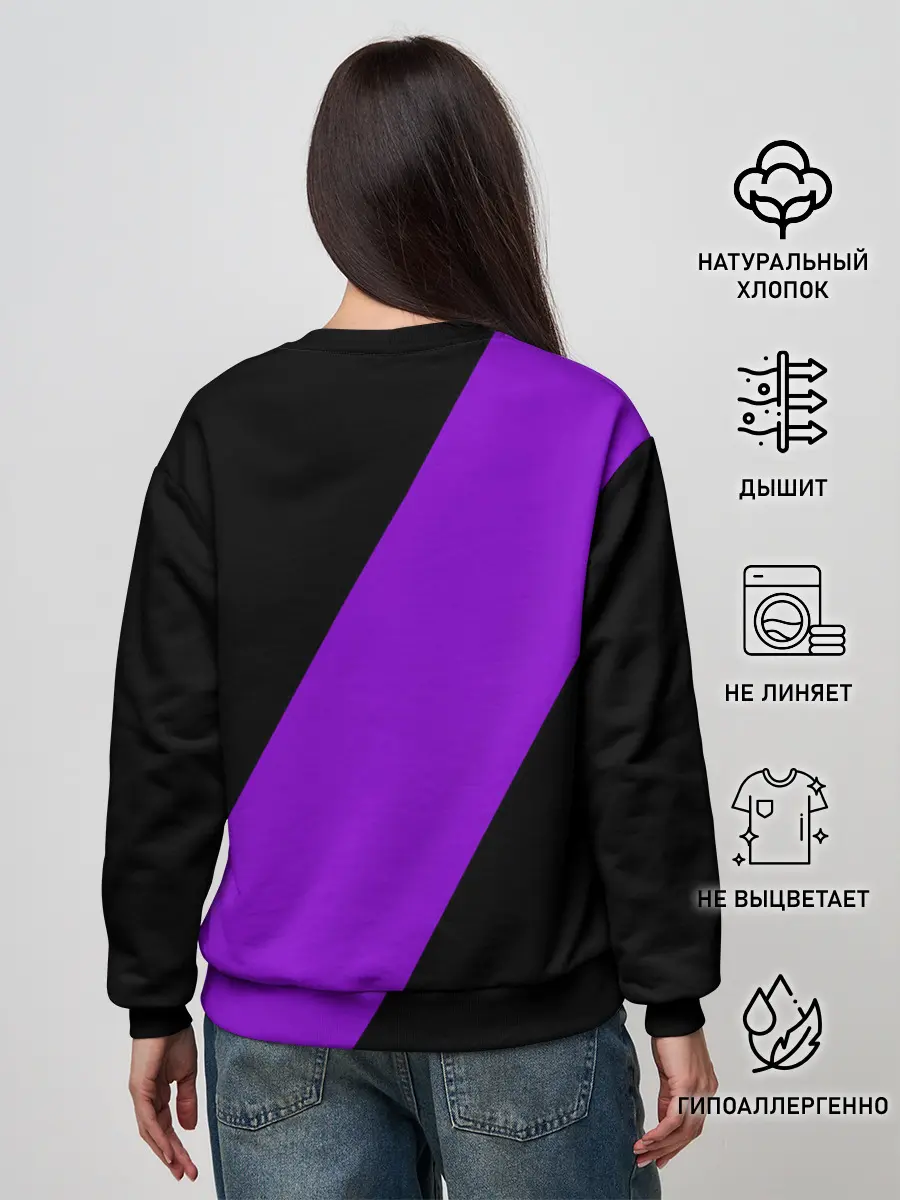 Женский свитшот / Чёрный клевер демон в сиреневом