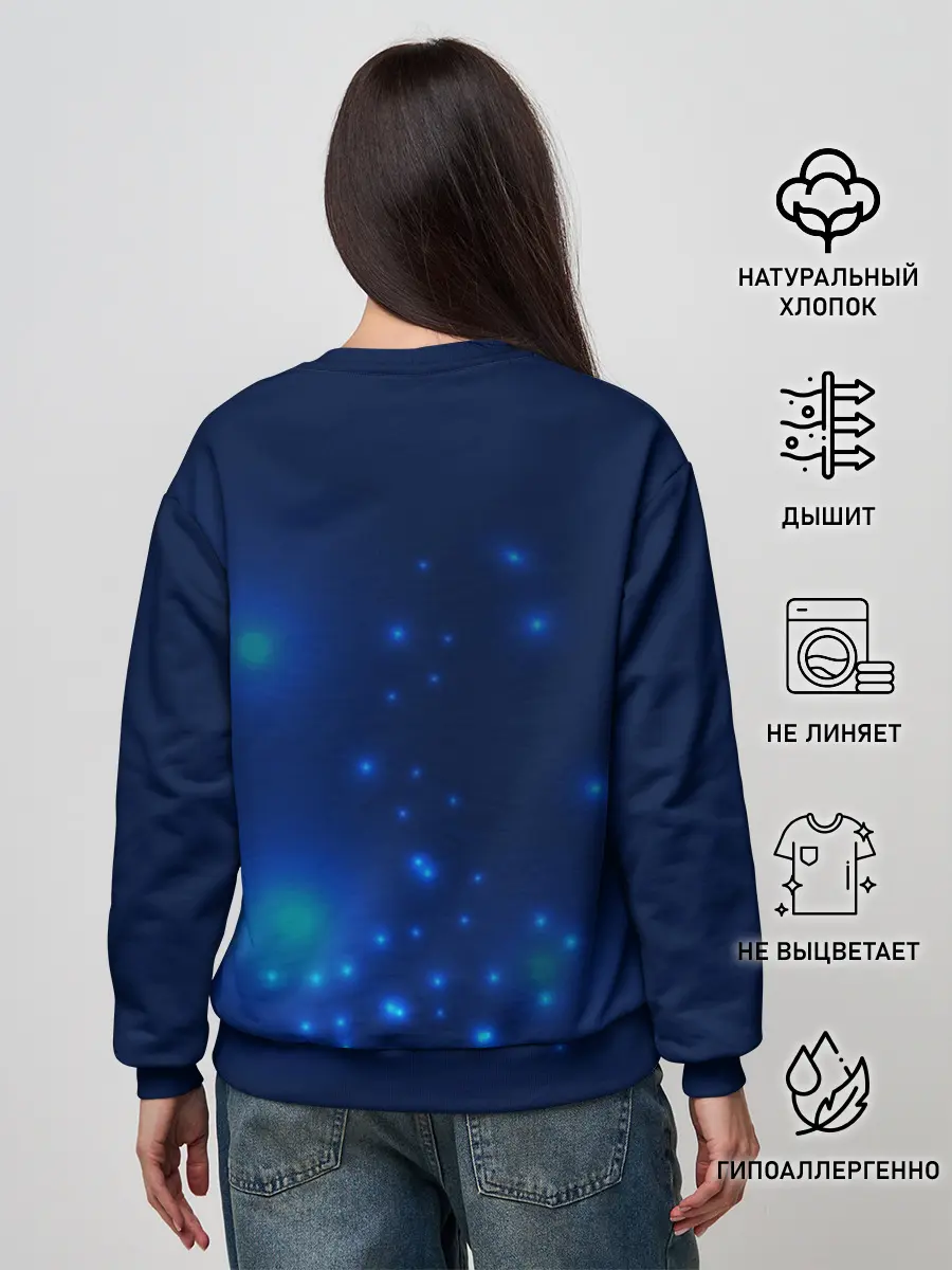 Женский свитшот / Медуза на синем