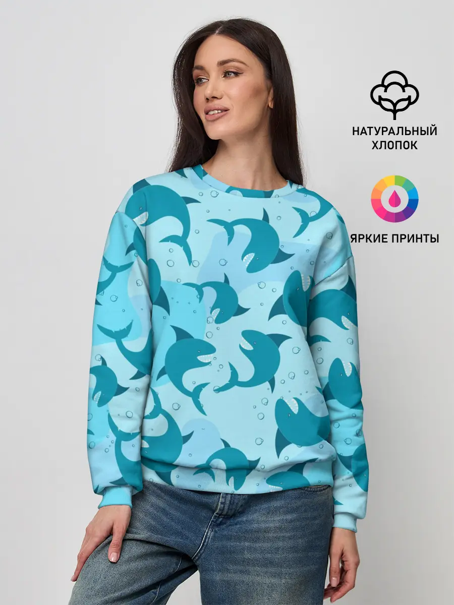 Женский свитшот / Акулы