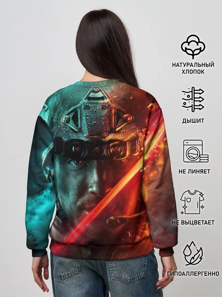 Женский свитшот / Battlefield 2042 Soldier face