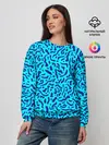 Женский свитшот / Неоновые синие узоры