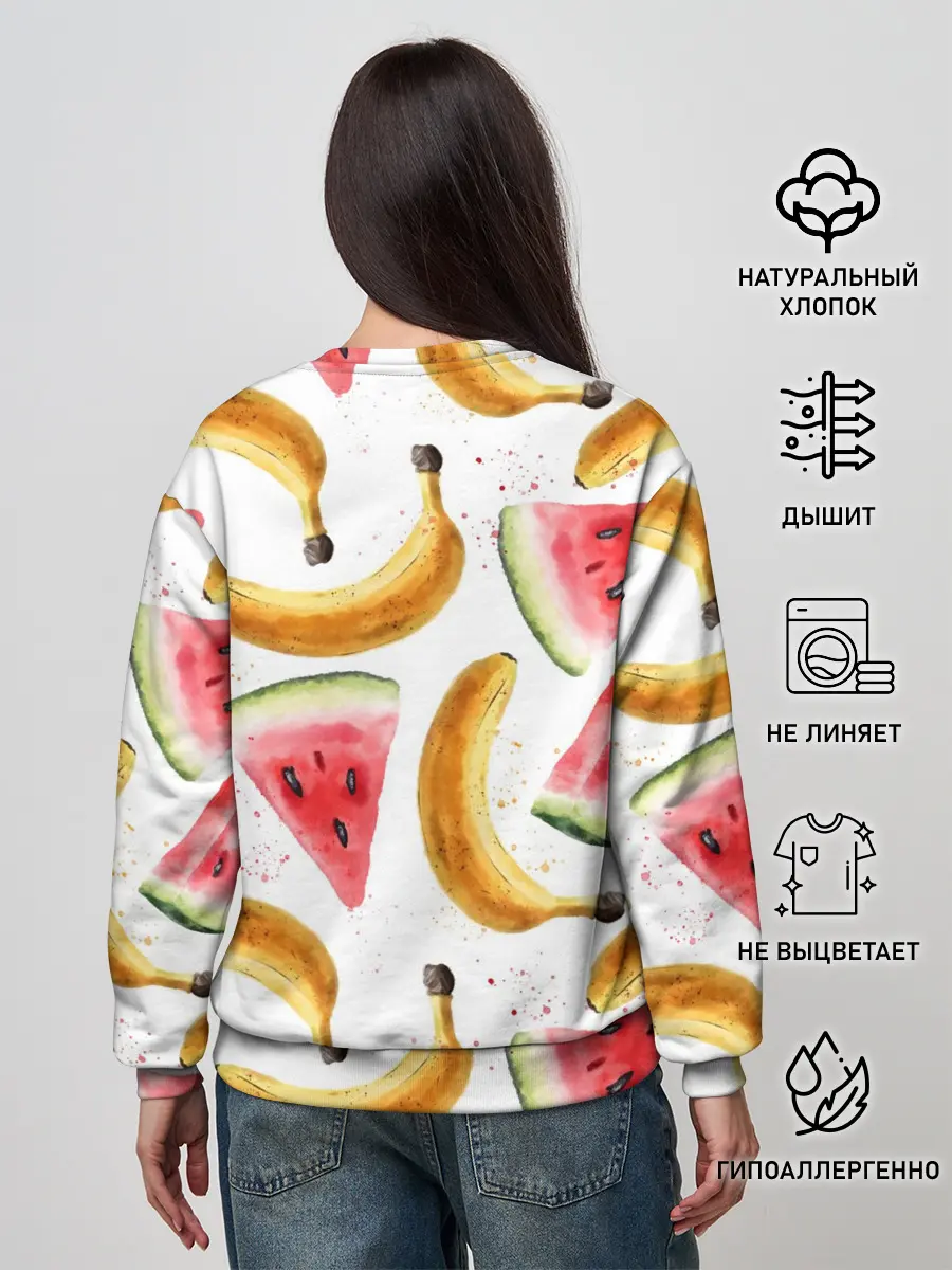Женский свитшот / Летний фреш арбуз банан