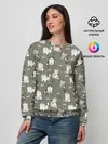 Женский свитшот / Кошечки с рыбками